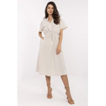 Rochie  bumbac - bej -