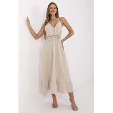 Rochie  bumbac - bej -