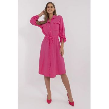 Rochie  bumbac - fucsia -