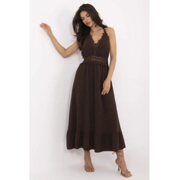 Rochie  bumbac - maro -