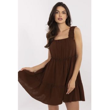 Rochie  bumbac - maro -