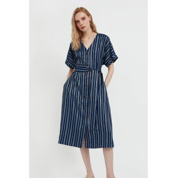 Rochie-camasa cu cordon in talie