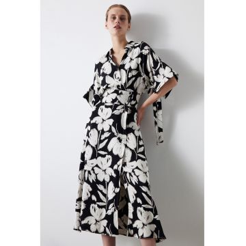 Rochie-chimono cu imprimeu floral