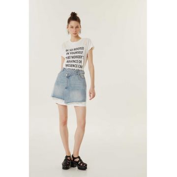 Rochie cu model 2 in 1 si imprimeu text