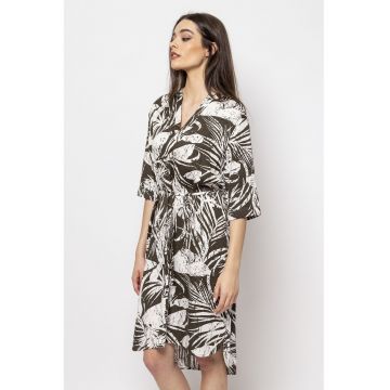 Rochie cu model si cordon in talie