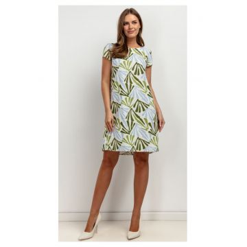 Rochie din amestec din in cu imprimeu