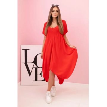 Rochie din viscoza cu croiala asimetrica -