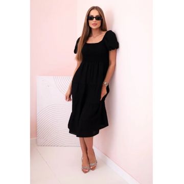 Rochie din viscoza cu maneci bufante -