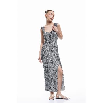 Rochie dreapta cu model animal print