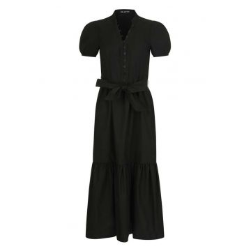 Rochie maxi cu maneci bufante
