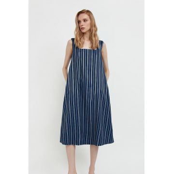 Rochie midi cu cordon in talie