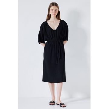 Rochie midi cu decolteu in V
