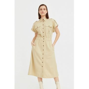 Rochie midi din amestec de in