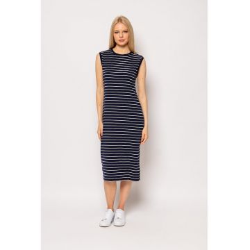 Rochie midi din amestec de modal cu model in dungi Vivero