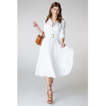 Rochie midi evazata cu o curea Classy