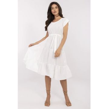 Rochie  midi - viscoza - ecru -