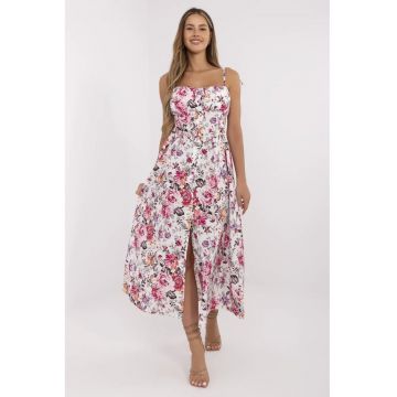 Rochie  poliester - animal print - alb -/roz -