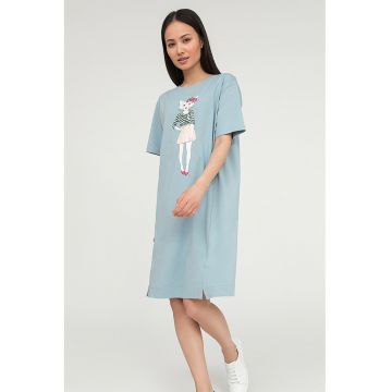 Rochie-tricou cu imprimeu