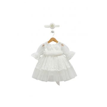 Rochita din tulle - cu broderie din floricele -  Elb7623