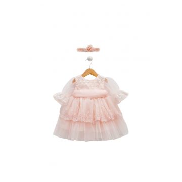 Rochita din tulle - cu broderie din floricele -  Elb7623