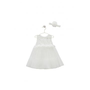 Rochita Eleganta cu Tulle -  pentru Fetite - Bentita Asortata - ELB7901