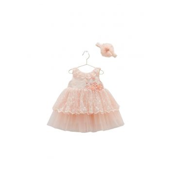 Rochita Eleganta Fetite -  cu Tulle - Bentita Asortata - ELB8238
