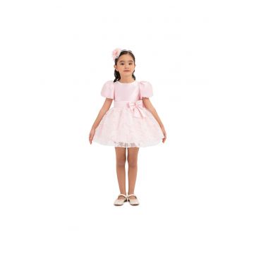 Rochita Eleganta -  - pentru Fetite - cu Fundita si Bentita Asortata - 33227
