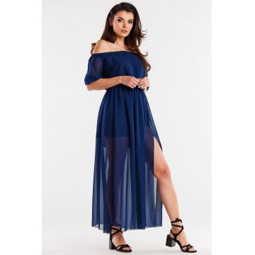 Lunga Rochie Maneca scurta A515