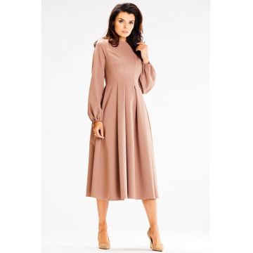 Midi Rochie Maneca lunga - Evazat A595