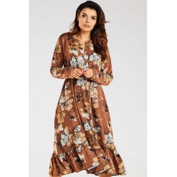 Midi Rochie Maneca lunga Print A468