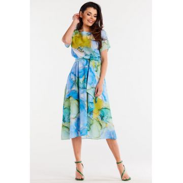 Midi Rochie Print Maneca scurta A510