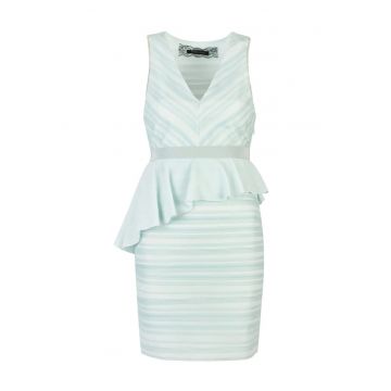 Rochie cu decolteu in V si volane - Verden menta - 38