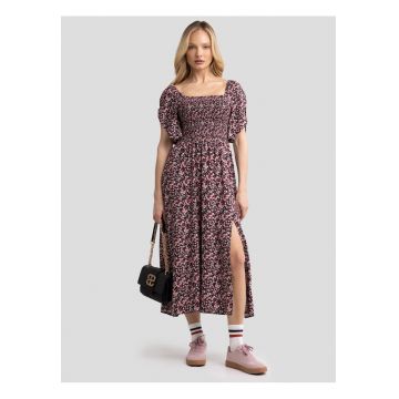 Rochie cu decolteu patrat si slit adanc Bler - Multicolor