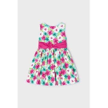 Rochie cu imprimeu floral si decupaj pe partea din spate