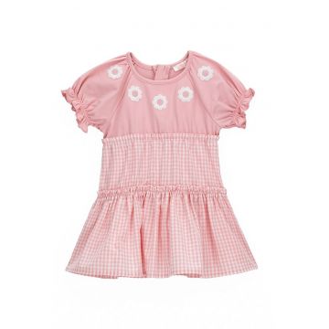 Rochie cu model in carouri si fermoar