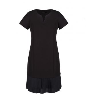Rochie cu terminatie plisata - Negru