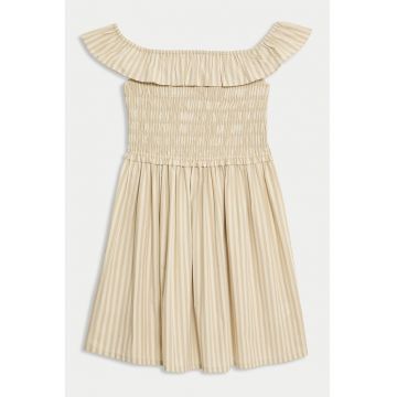 Rochie de bumbac cu decolteu pe umeri