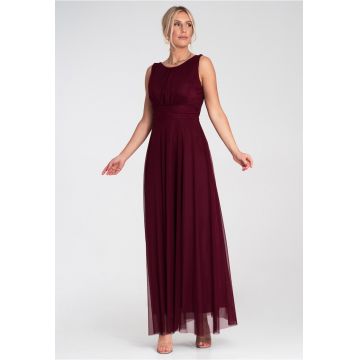 Rochie de seara maxi -  fara maneci - visinie - plasa -