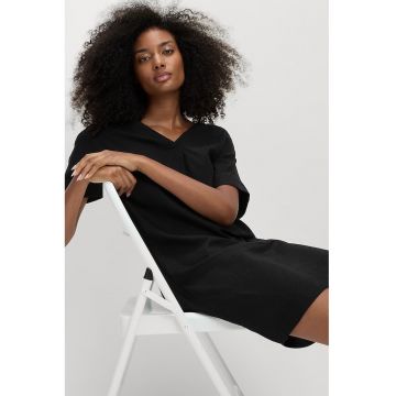 Rochie din amestec de in cu decolteu in V