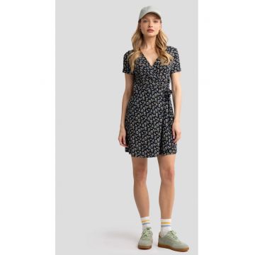 Rochie din modal cu imprimeu floral Rihatana - Negru