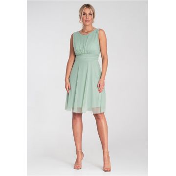 Rochie  eleganta - decolteu la spate - din plasa - menta -