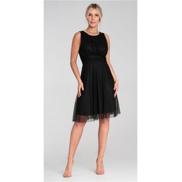 Rochie  eleganta - decolteu la spate - din plasa - neagra -