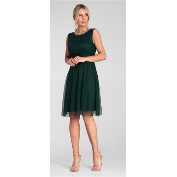 Rochie  eleganta - decolteu la spate - din plasa - verde -