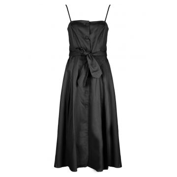 Rochie evazata cu decolteu patrat - Negru - 40