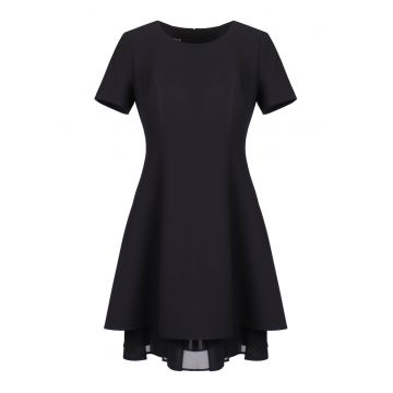 Rochie evazata cu maneci scurte - Negru