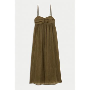 Rochie evazata din amestec de lyocell - Kaki