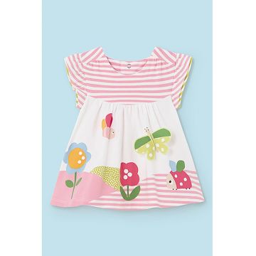 Rochie in dungi cu detalii brodate