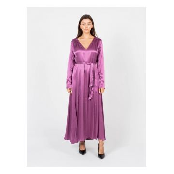 Rochie lunga cu aspect satinat -