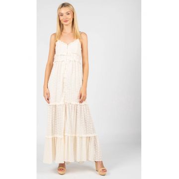 Rochie lunga drapta decorata cu volane - 36
