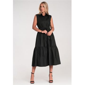 Rochie lunga  eleganta - fara maneci - neagra - pentru vara -